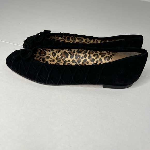 Stuart Weitzman Suede Ballet Flats with Raised Criss Cross Pattern - Picture 5 of 9